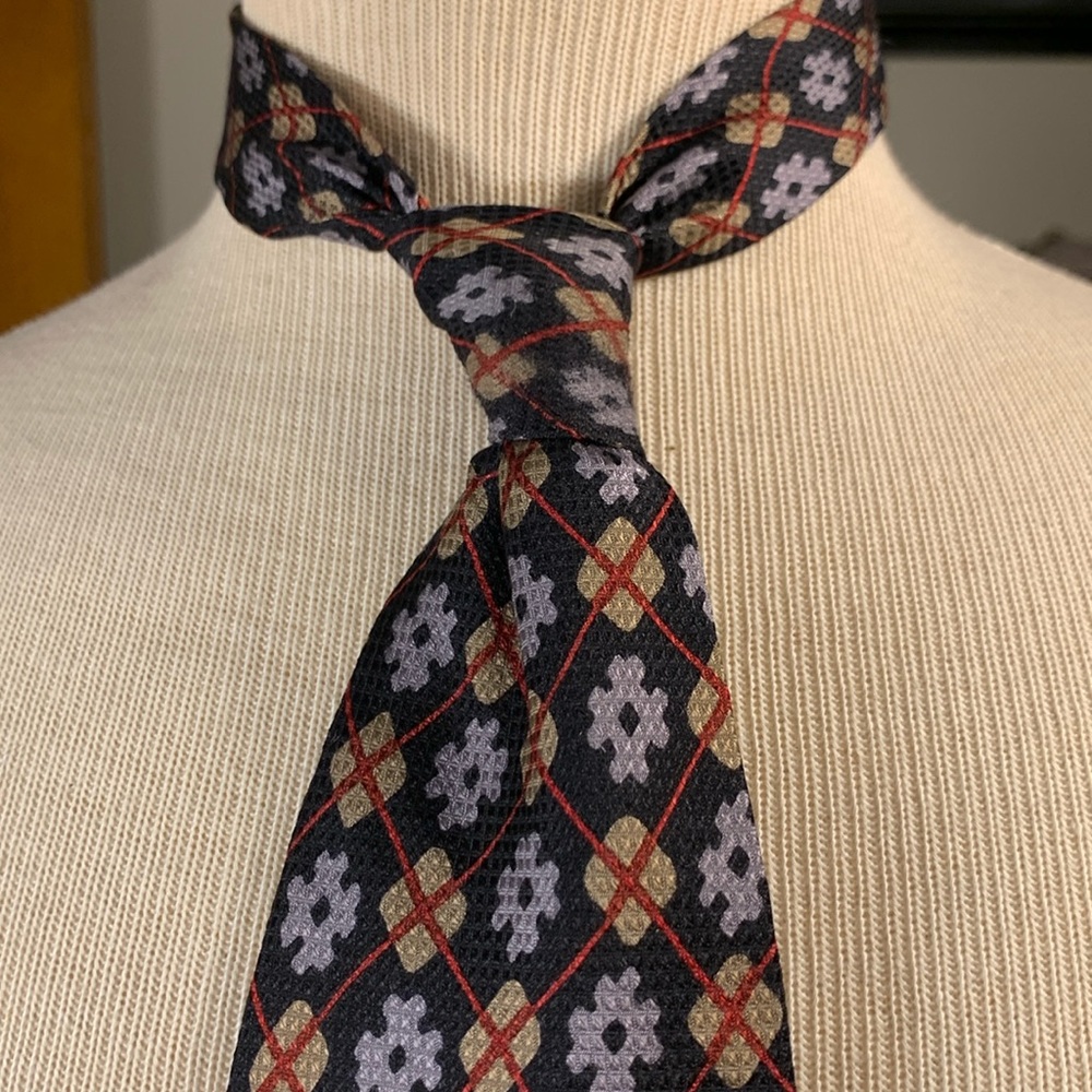 KRIZIA KRIZIAUOMO ITALIAN PRINTED SILK NECKTIE